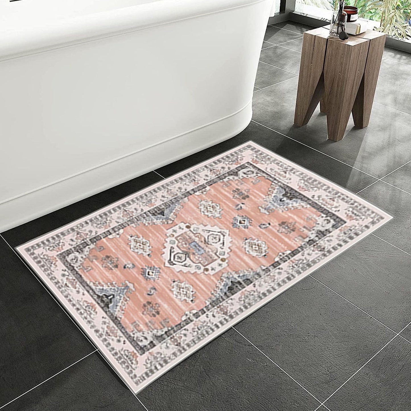 Tyidzon Kitchen Mats for Floor Set of 2 Pcs, Cushioned Non Slip Kitchen Rugs for Kitchen Floor, Absorbent Runner Comfort Standing Mats Washable for Kitchen, Office, Home (15"x47"+15"x23") Orange,Blue#1