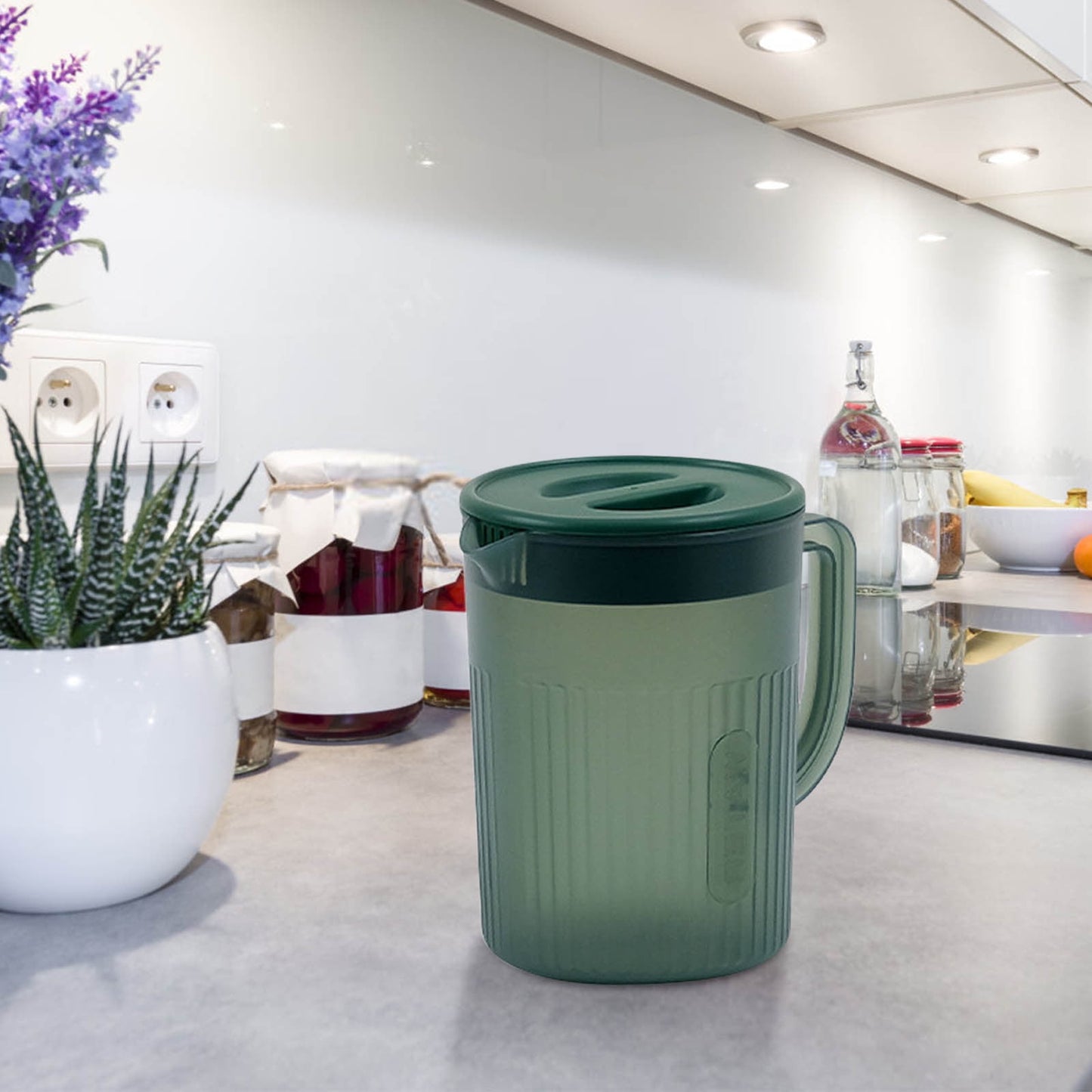 Tyidzon Juice Pitcher with Lids for Fridge, Water Jug for Teas, Juices & Iced Beverages - Fridge & Dishwasher Safe C
