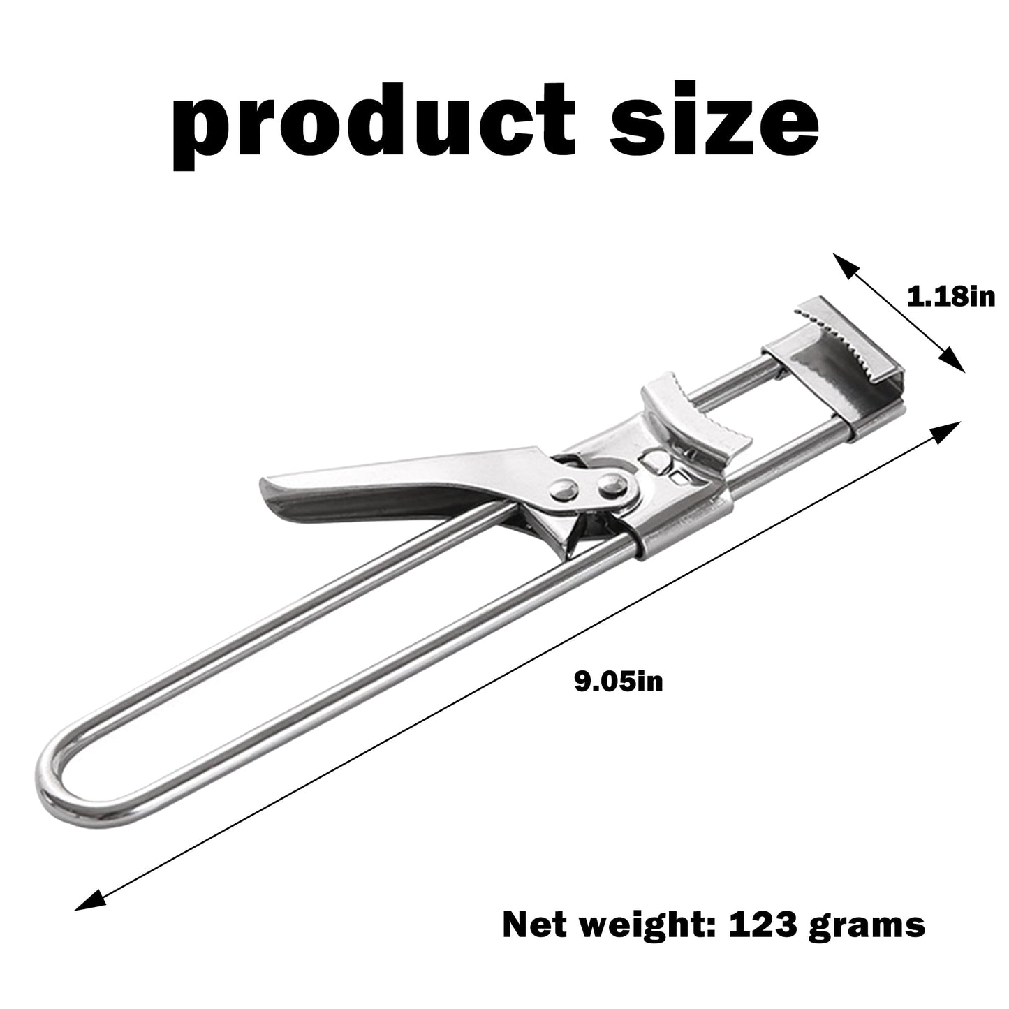 1 Counts Jar Opener for Weak Hands, Multifunctional Adjustable Can Opener, Stainless Steel Jar Lid Opener Bottle Opener Tool for Seniors with Arthritis, Manual Jar Gripper for Kitchen