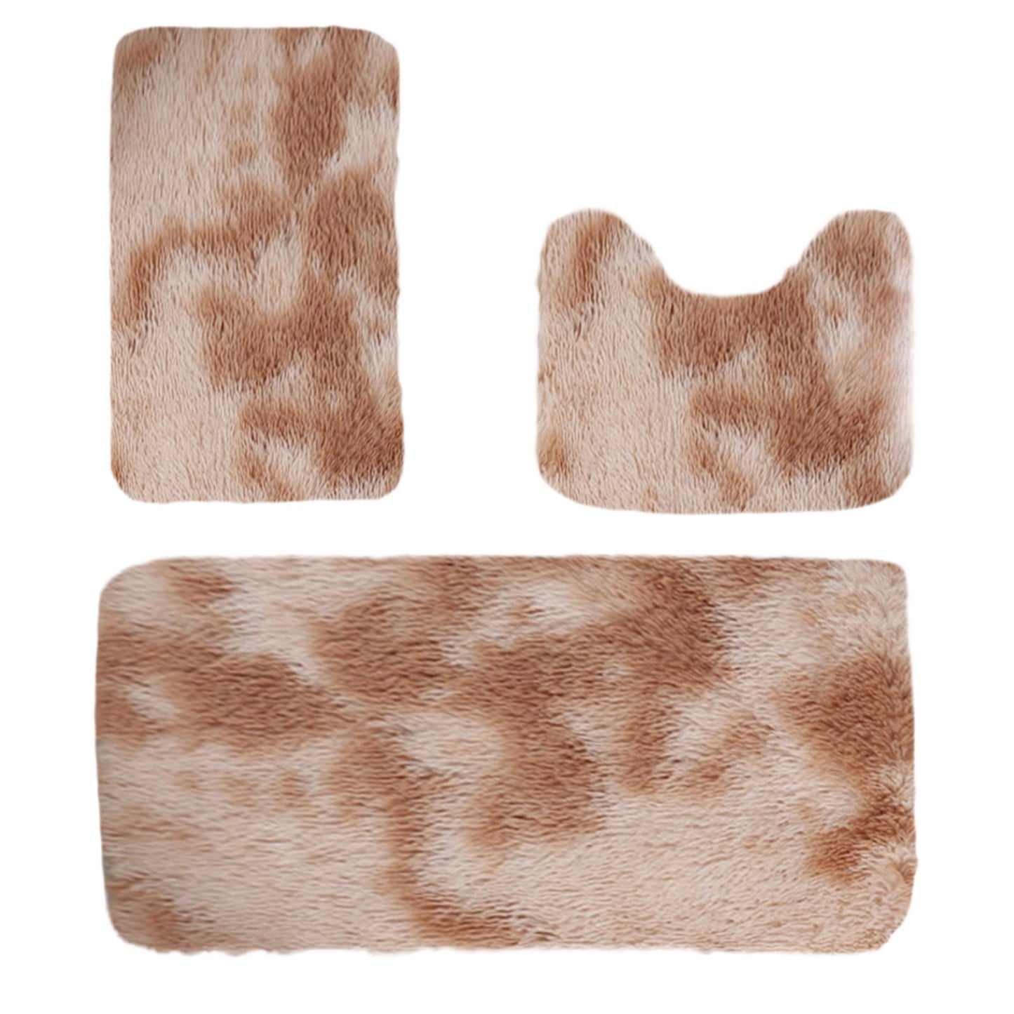 Tyidzon 5Pc Bath Mats for Bathroom, Quick-Dry Bathroom Rugs Sets Washable Non-Slip Bath Mat Ultra Soft Absorbent with U-Shaped Toilet for Bathroom, Tub, Shower, Gray 01-Khaki