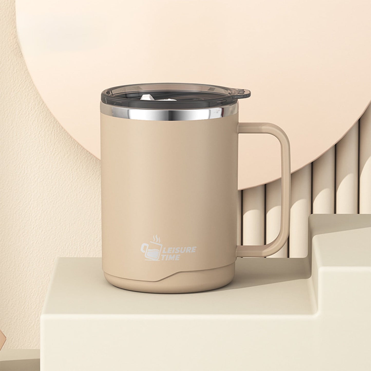 Insulated Coffee Mug with Handle & Lid - 17oz Stainless Steel Travel Tumbler, Double Wall Vacuum (Black) by PALIFEUR 03_【Clearance Sale】 2025 Best-Selling Stainless Steel Coffee Mug