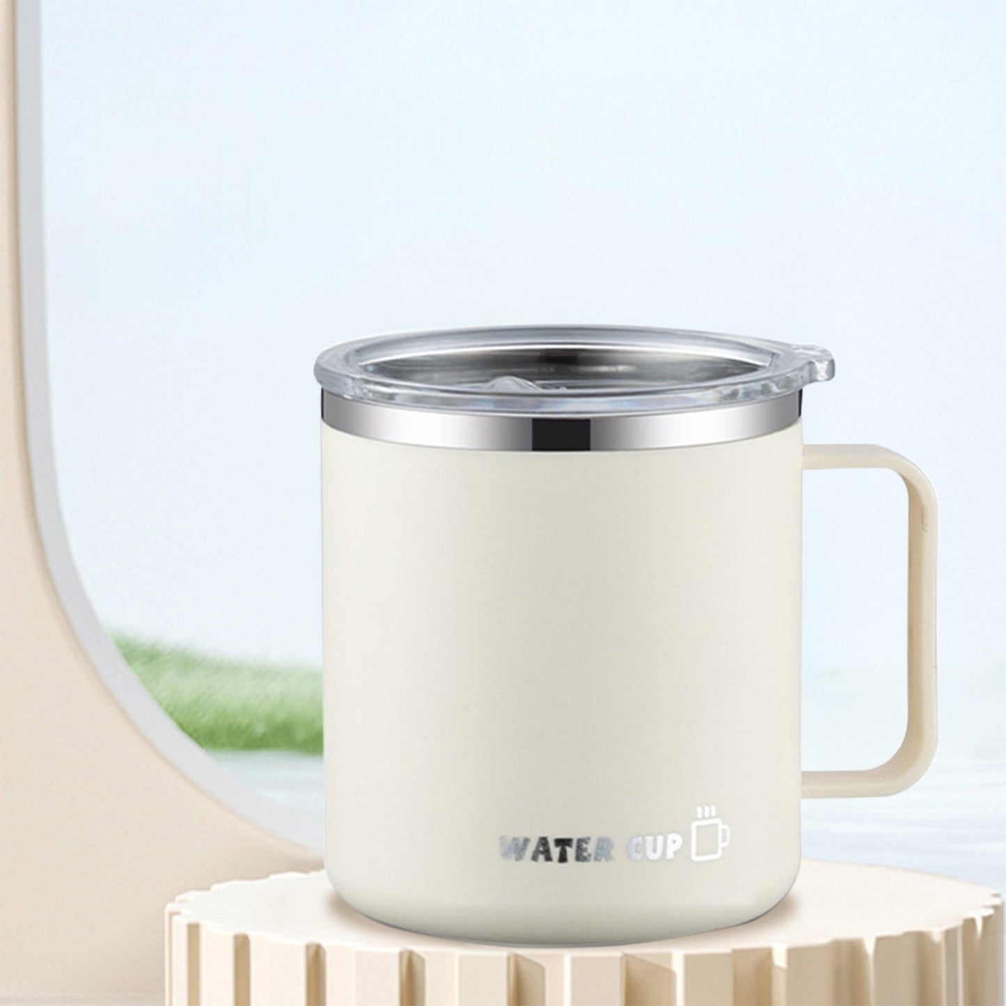 Insulated Coffee Mug with Handle & Lid - 17oz Stainless Steel Travel Tumbler, Double Wall Vacuum (Black) by PALIFEUR 09_【Premium Material】 Food-Grade 316 Stainless Steel Coffee Cup