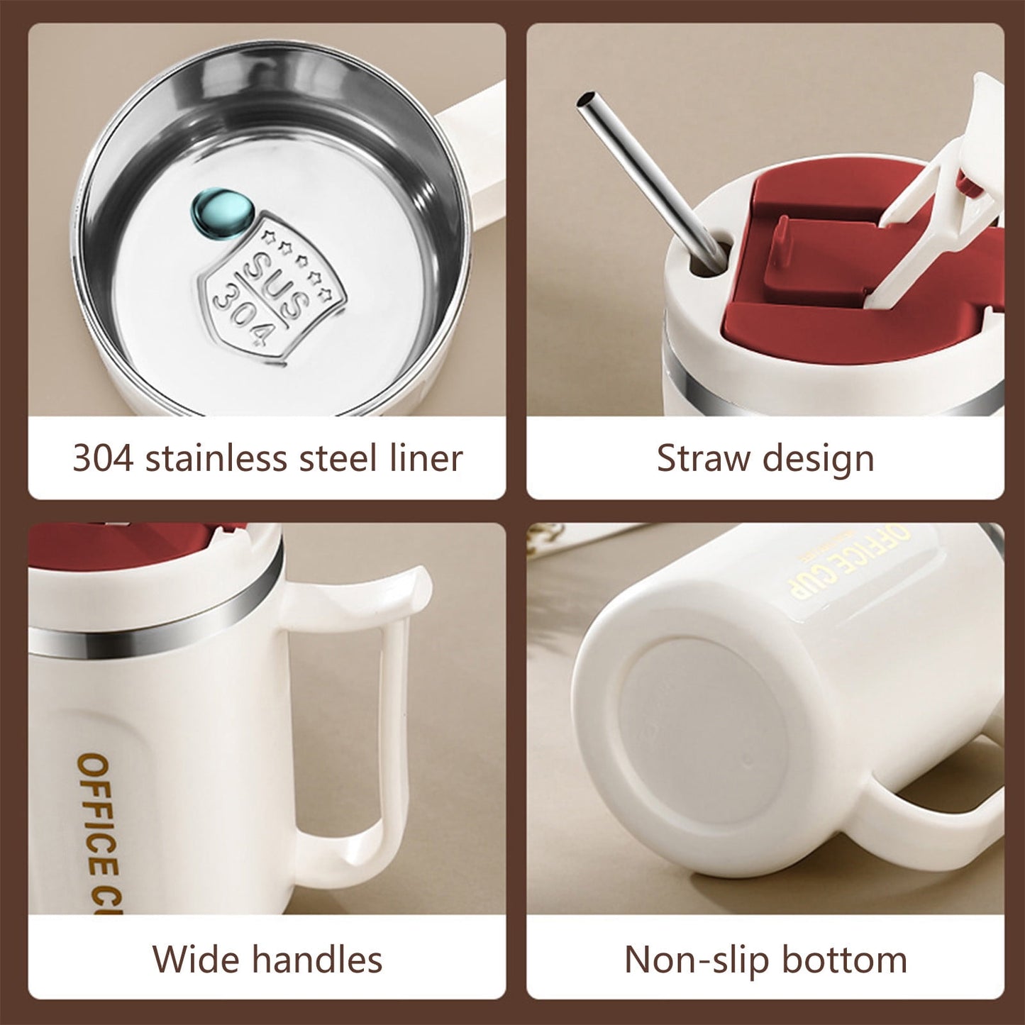Insulated Coffee Mug with Handle & Lid - 17oz Stainless Steel Travel Tumbler, Double Wall Vacuum (Black) by PALIFEUR 17_【Holiday Exclusive】 Christmas Themed Coffee Mug