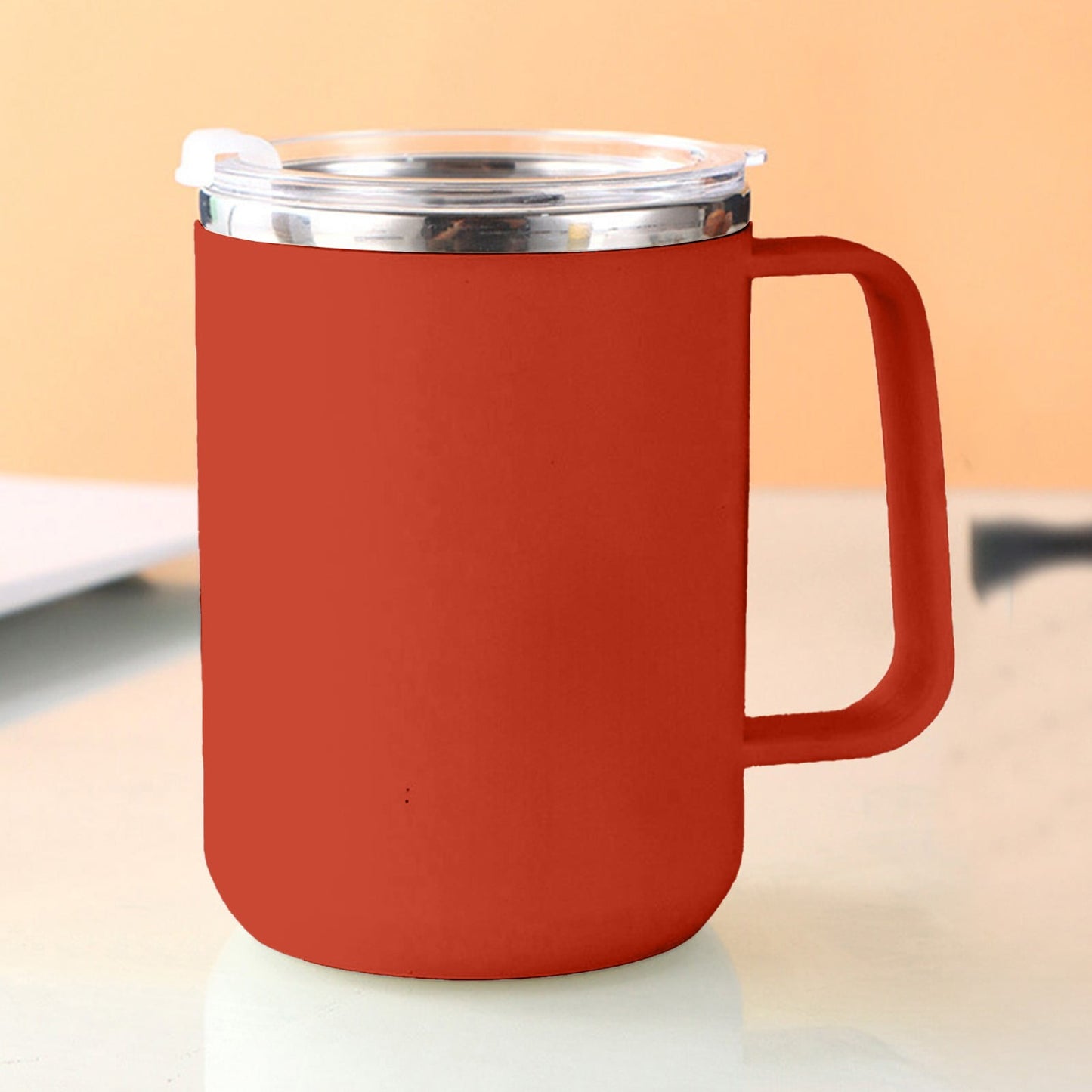 Tyidzon Insulated Coffee Mug, 20oz Stainless Steel Tumbler with Slider Lid Travel Coffee Cups with Handle for Camping Office Home, Blue Y_#Red