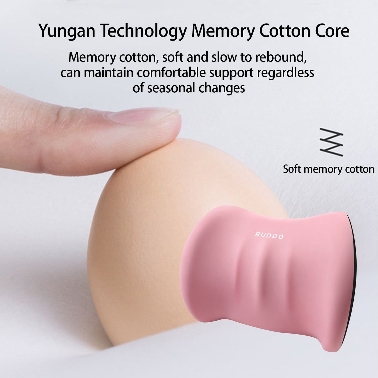 LSLJS Lumbar Cushion Memory Foam Lumbar Support Pillow for Car - Mid/Lower Back Support Cushion - for Car Seat, Office Chair, Car Lumbar Support Cute Car Pandas Lumbar Pillow Car Interior Supplies B-Pink