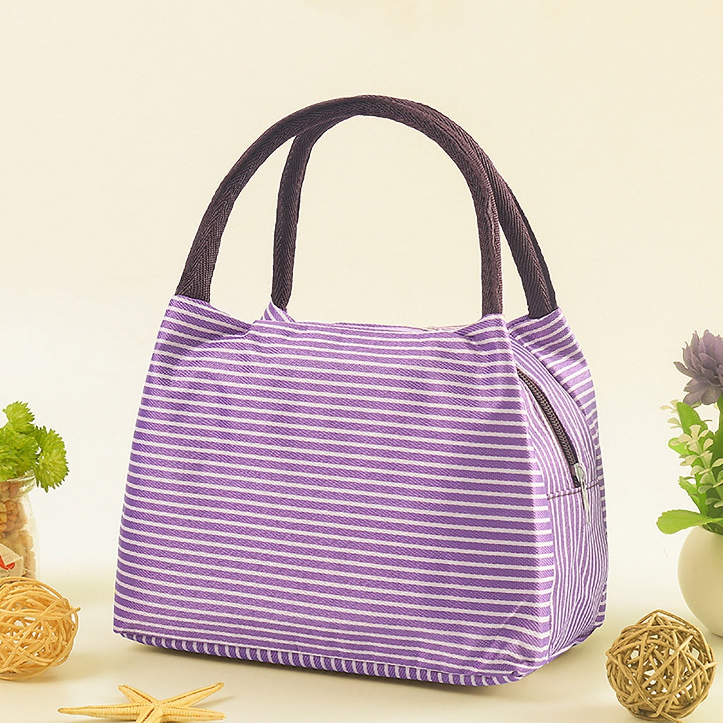 Under $1 Tyidzon Lunch Box Lunch Bag For Women Insulated Lunch Bag Reusable Tote Cooler Bag Lunchbox Suitable for Work, Travel, Outdoor Purple