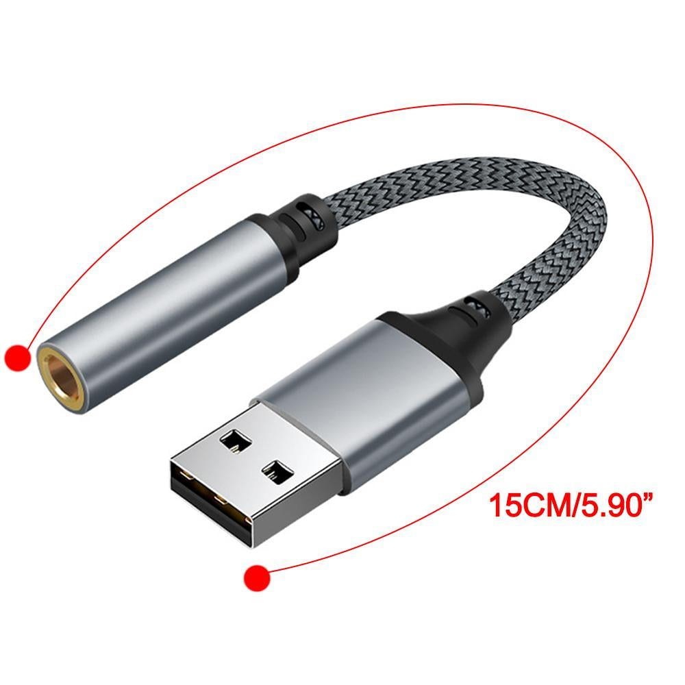 Wmool Usb To 3.5Mm Jack Audio Adapter,External Sound Card Usb-A To Audio Jack