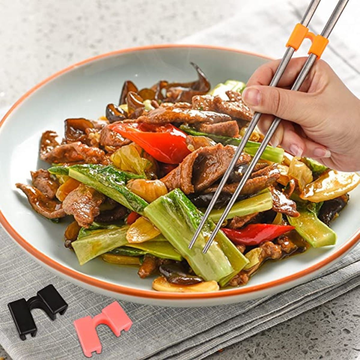 Clearance! Kitchen Utensils Set Eguiwyn Chopsticks Assistant Reusable Training Chopstick Hinge Connectors for Children and Adults 5Pcs Training Chopsticks Hinge Connector Black Blue