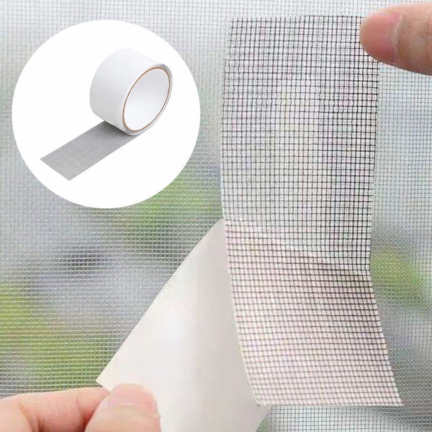 JWDX Screen Window Repair Clearance! Screen Window Repair Patch Film Black, Window Screen Kit Tape 2 X 70' Strong Adhesive Fiberglass Covering Mesh Tape for Covering Window Door Tears Holes Grey