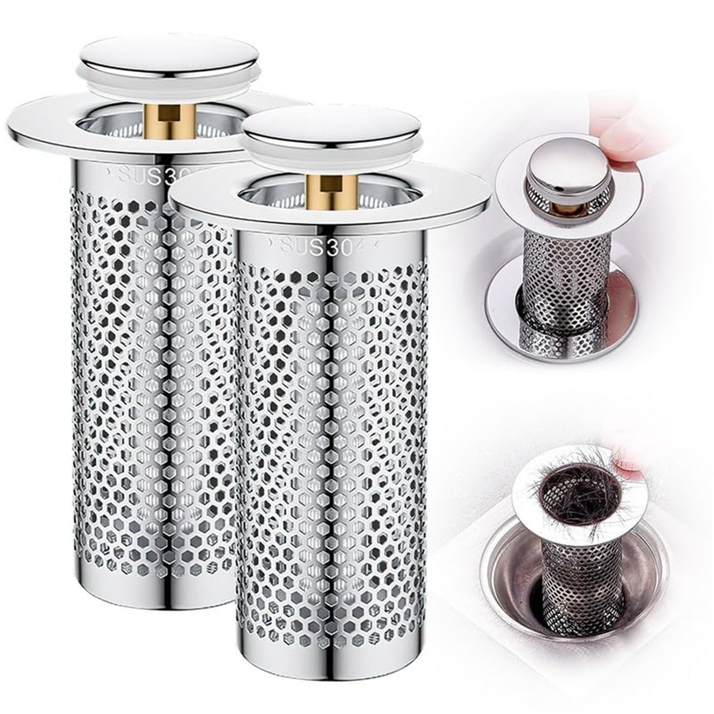 JWDX Drain Rack Clearance, Stainless Steel Floor Drain Filter 2025 New Bathtub Sink Strainer Up Sink Filter Rustproof Sink Strainer Bathroom Sink Strainer for Kitchen Bathtub D