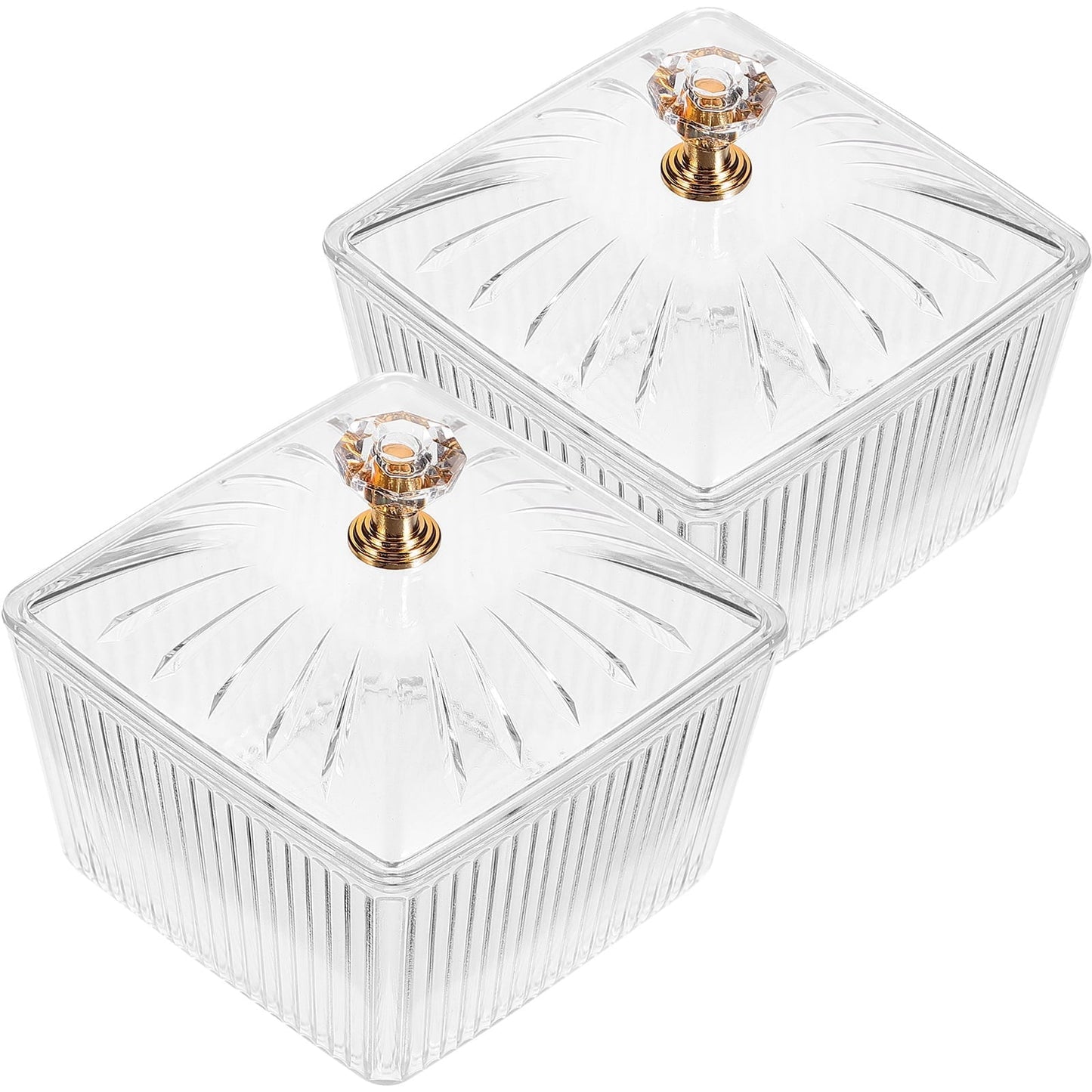 JWDX Food Storage Clearance, 2Pcs Sweets Jars Candy Jar Sugar Snacks Bowl Cookie Container Buffet Storage Container with Lid As shown