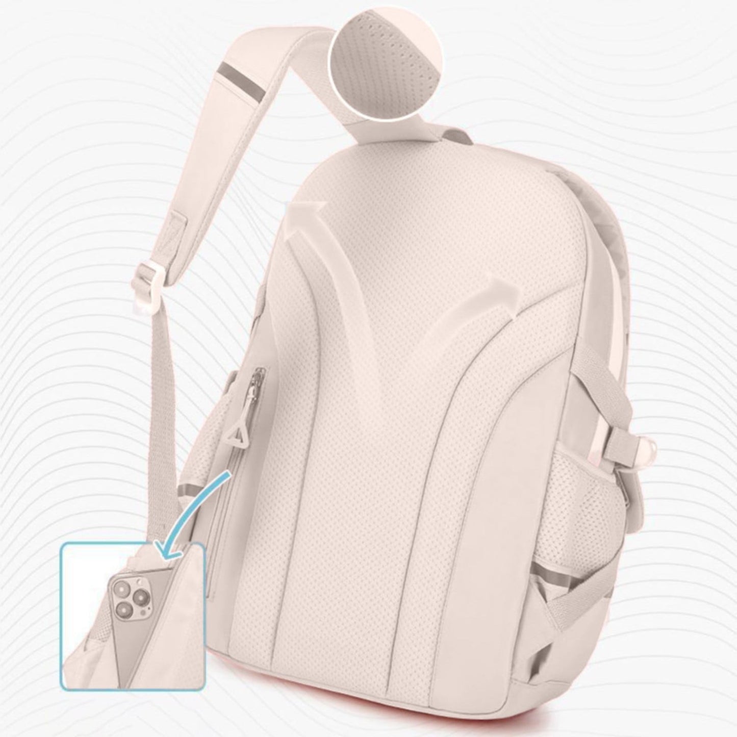 Back to College Yxwen school bag 17" Travel Backpack Carry on Laptop Backpack Overnight Bag Bag Casual Daypack for Women Men White
