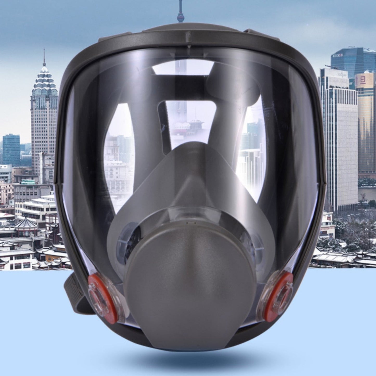 Large Field of View Dust Protection Gas Mask Jwdx Full Facepiece Reusable Respirator 6800 Niosh Large Lens Ansi High Impact Silicone Seal Four Point Harness Comfortable Fit Painting Dust L Brown