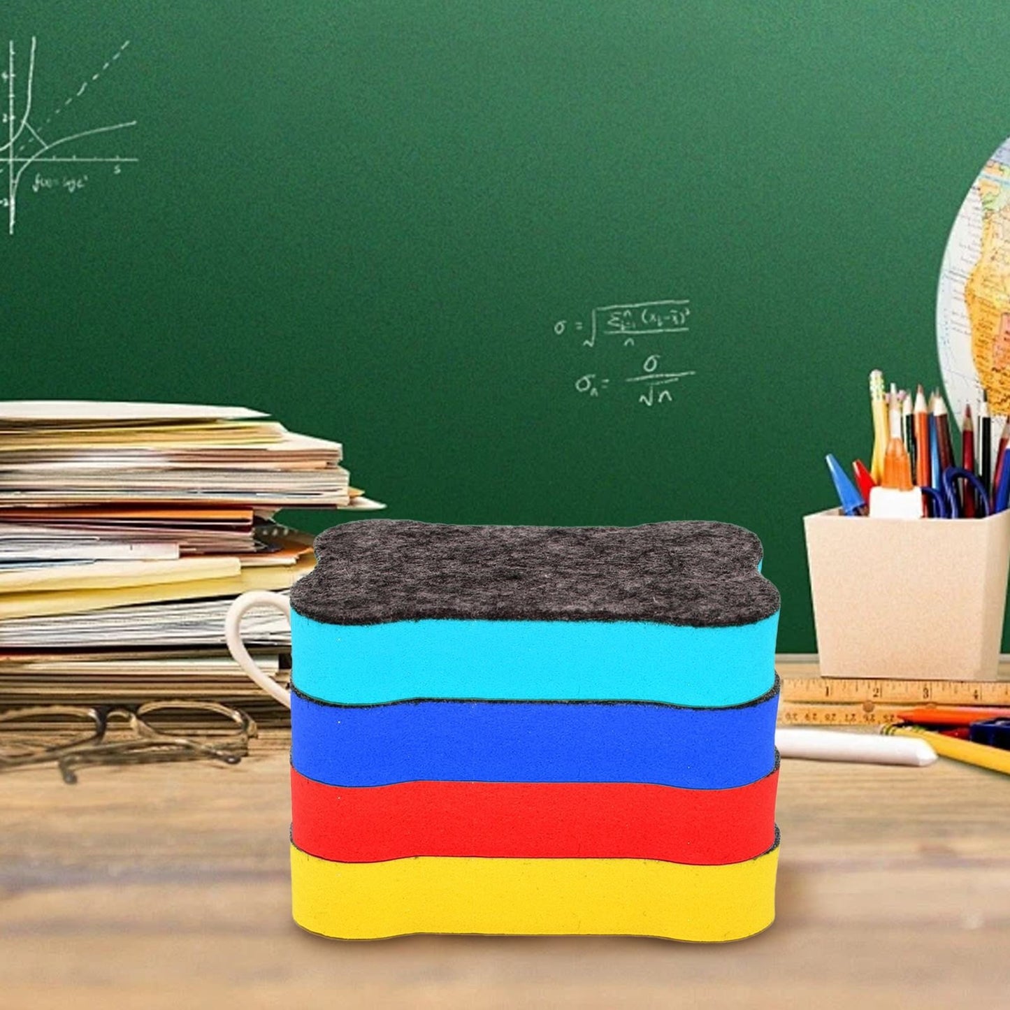 Magnetic Blackboard Eraser Green Jwdx Whiteboard Dry Eraser Eraser Bone Shape Suitable for Scho-ǒls Homes and Red Yellow Blue and One Size Green