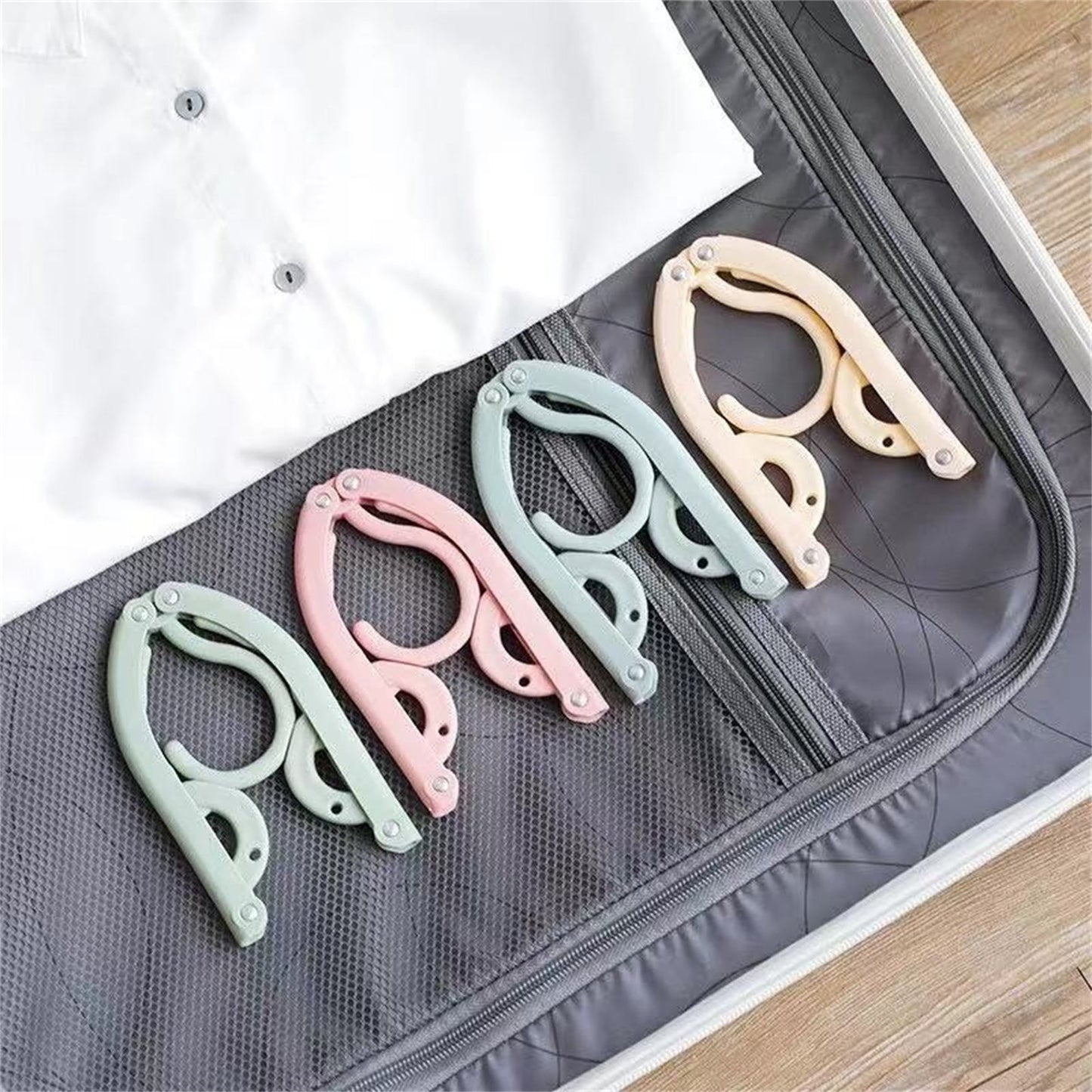 Folding Clothes Hanger Pink 5Pcs Jwdx Travel Foldable Hangers Update Portable Plastic Hanger Travel Accessories Must Haves Clothes Drying Rack Folding Hanger for Traveling Camping Flying Rv One Size Green