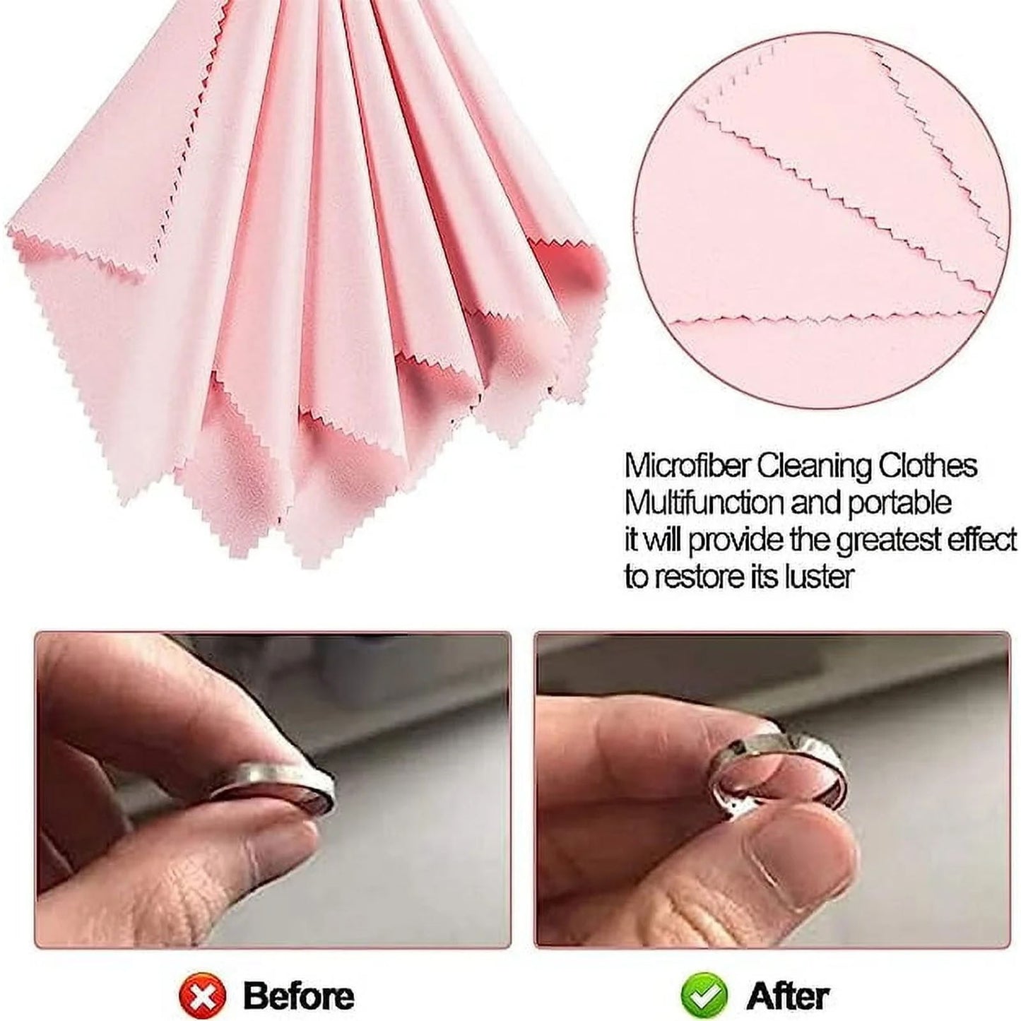 LGCASL Clearance! Polishing Cloths Pack for Silver Gold Brass and Copper Jewellery Polishing Cloths to Keep The of Your Jewellery- H One Size I
