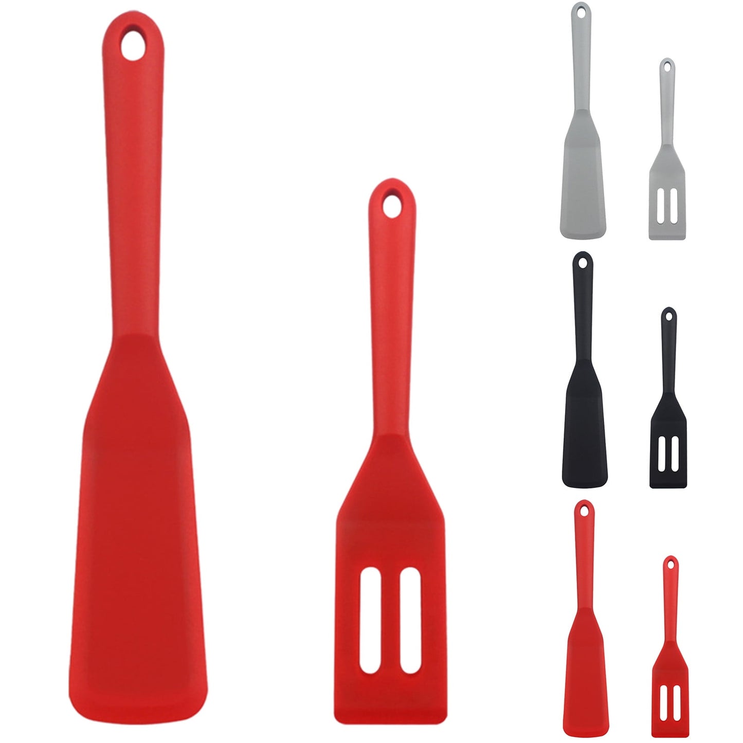 JWDX Spatula, Cooking Utensils Clearance, 2 Piece Silicone Shovel Set Cookie Shovel Fried Egg Spatula Steak Shovel Flat Bottoming Pot Small Spatula Kitchen Tools Red Z1-Red