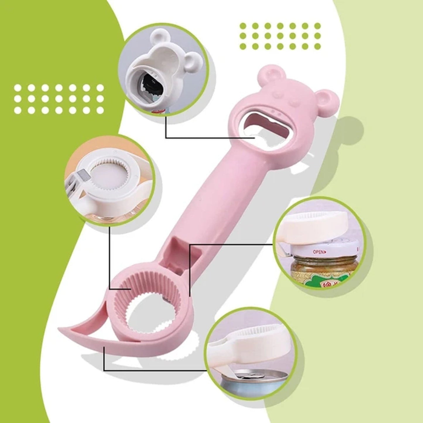 JWDX Bottle and Can Openers Clearance! Opener 4Pcs Can Cap Canned Bottle Home Bottle Multifunctional 4-In-1 Kitchen,Dining & Bar, Four in One Corkscrew Promotion Include 4 × Bottle Opener AS shown