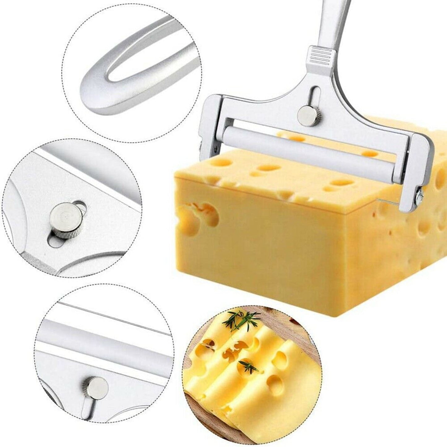 PLGEBR Home Decor Cutter Wire Stainless Steel Cheese Grater Peeler Cheese Slicers Kitchen Gadgets As Shown