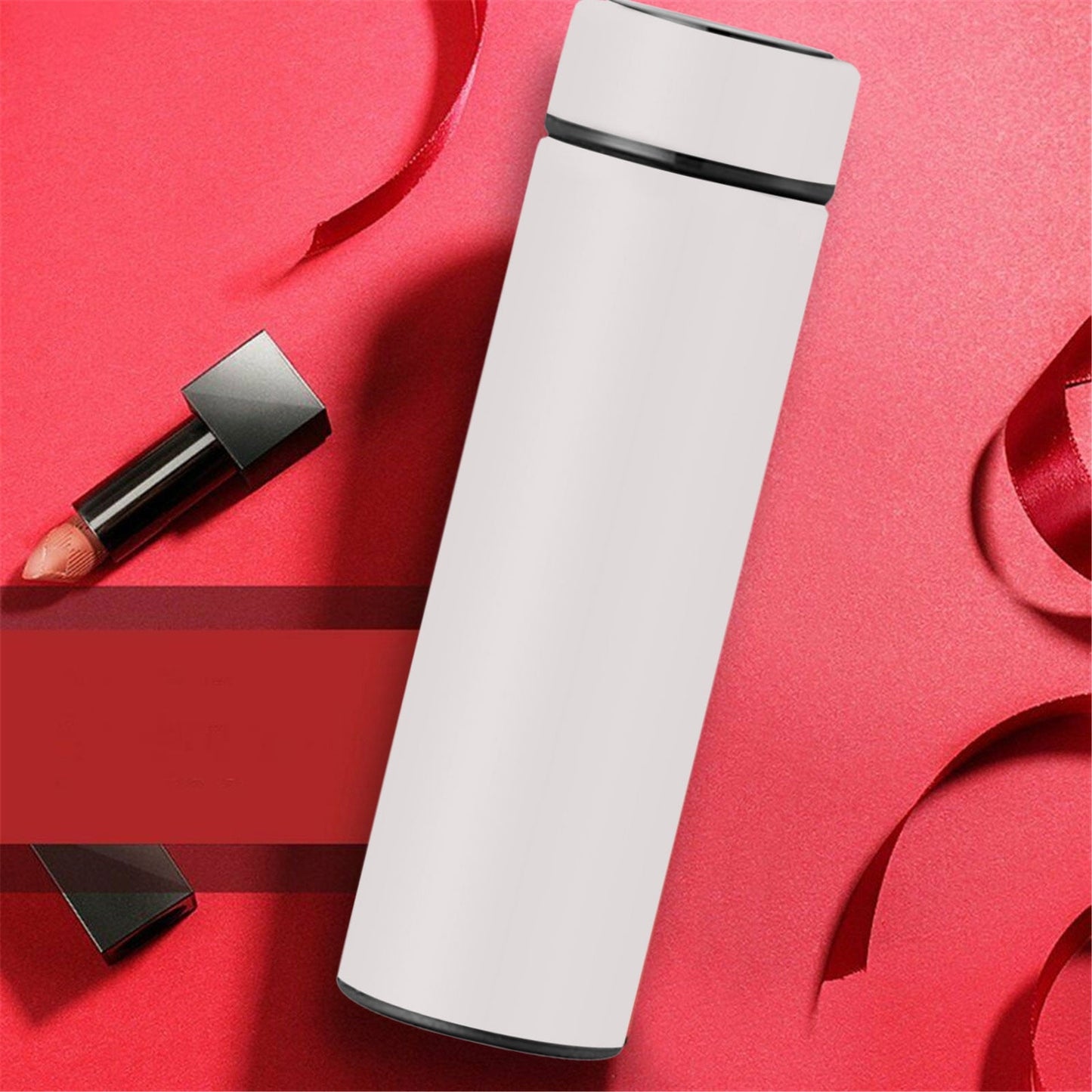 Clearance Back to School Supplies! JWDX Led Smart Touch Screen Temperature Measurement Thermos Cup Boutique Smart Display Series Inner 304 Material + Outer 201 Material 1Pc White