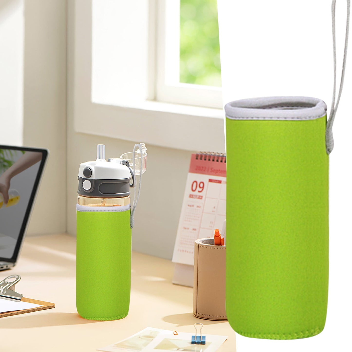 Clearance School Supplies! JWDX Cup Holder Grey, Neoprene Insulated Collapsible Drink Bottle Covers Multi Color (Include: 1*Cup Holder) Clearance Sale Green