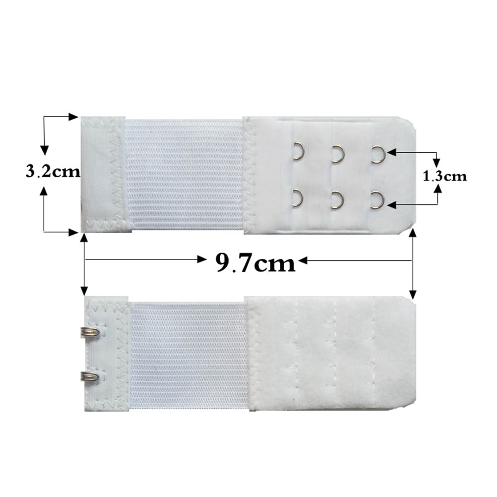 SWETRACE Bra Extension Buckle Polyester 6Pcs 3In Size 4 White