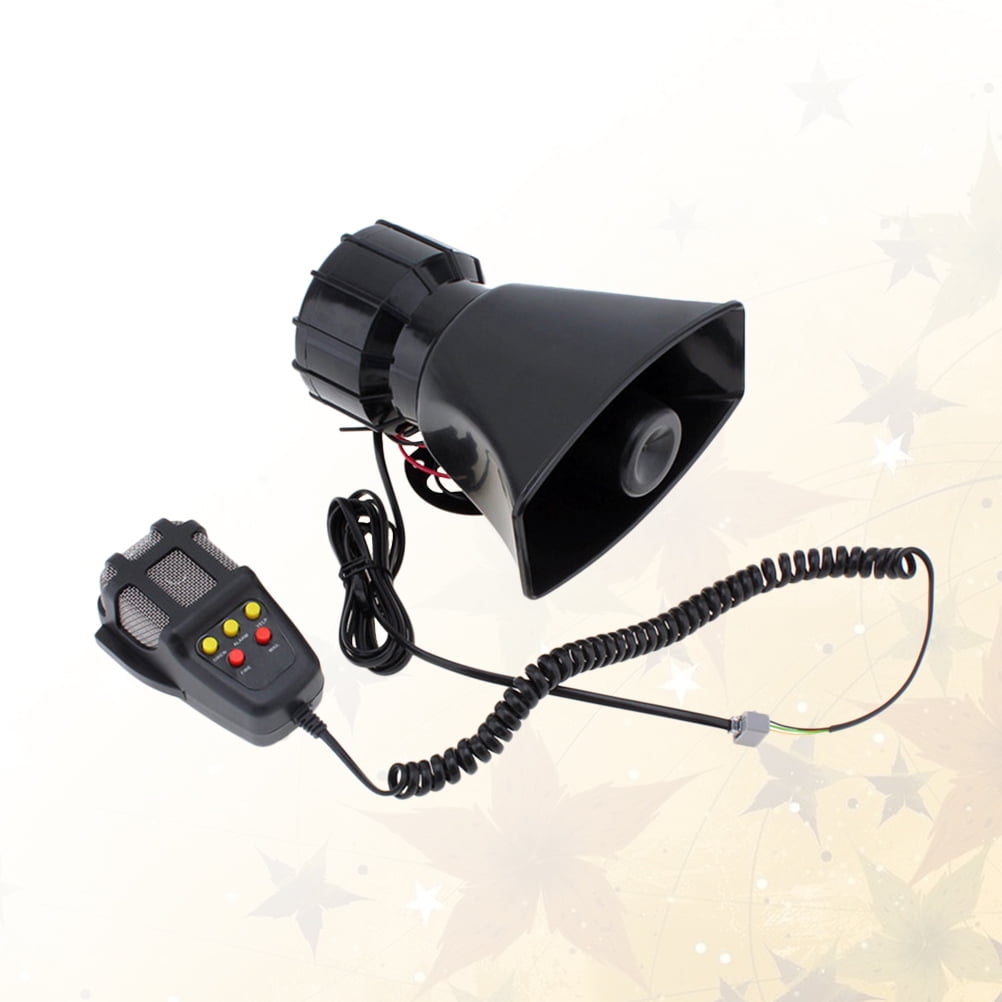 Ortofally 100W 12V 5 Sound Square Opening Electric Horn Loud Speaker Warning Alarm for Car Moped Motorcycle (Black) Black
