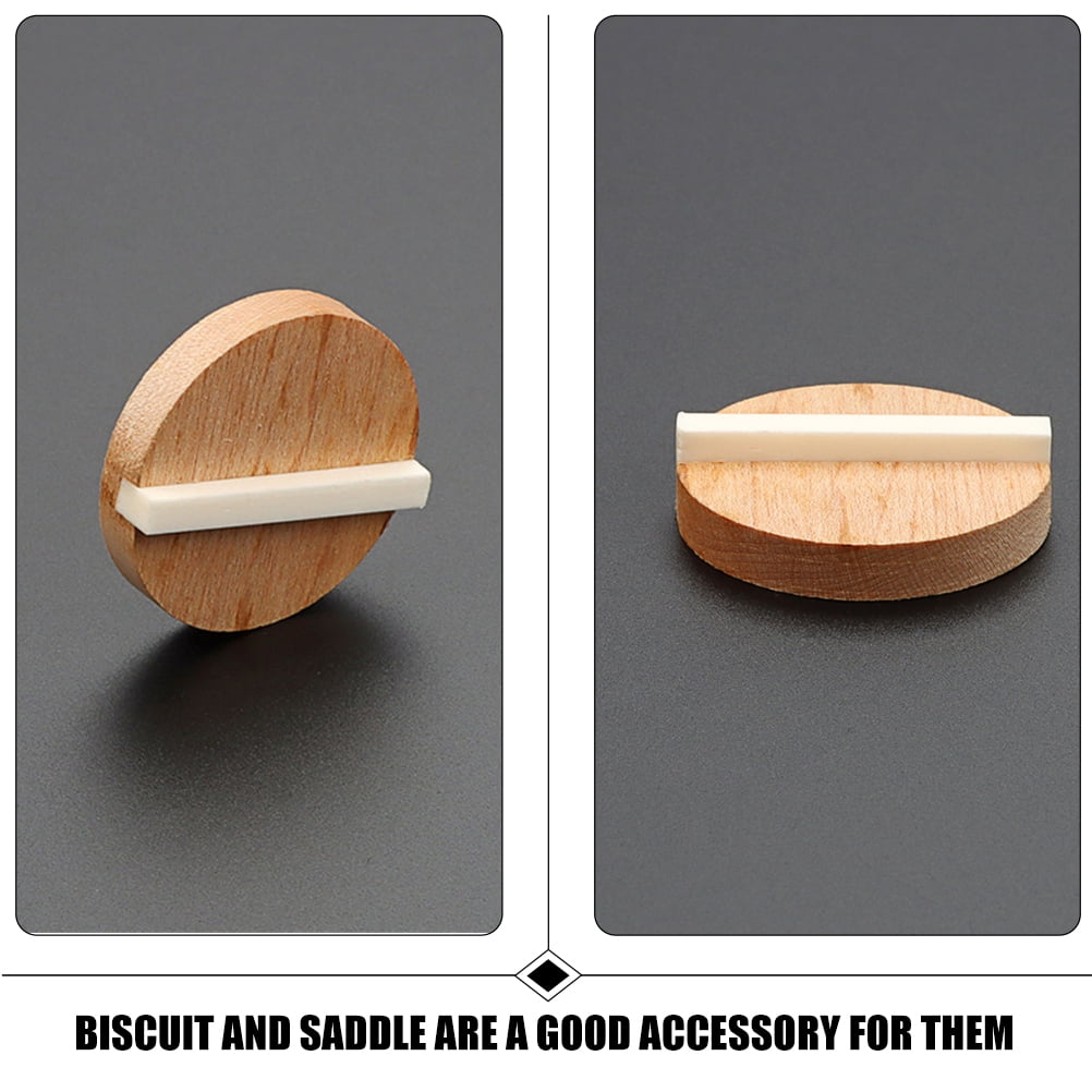 Worgeous Resonator Biscuit Bridge Kit Crafted from Wood and Ox Bone for Guitar Durable Light Brown Size