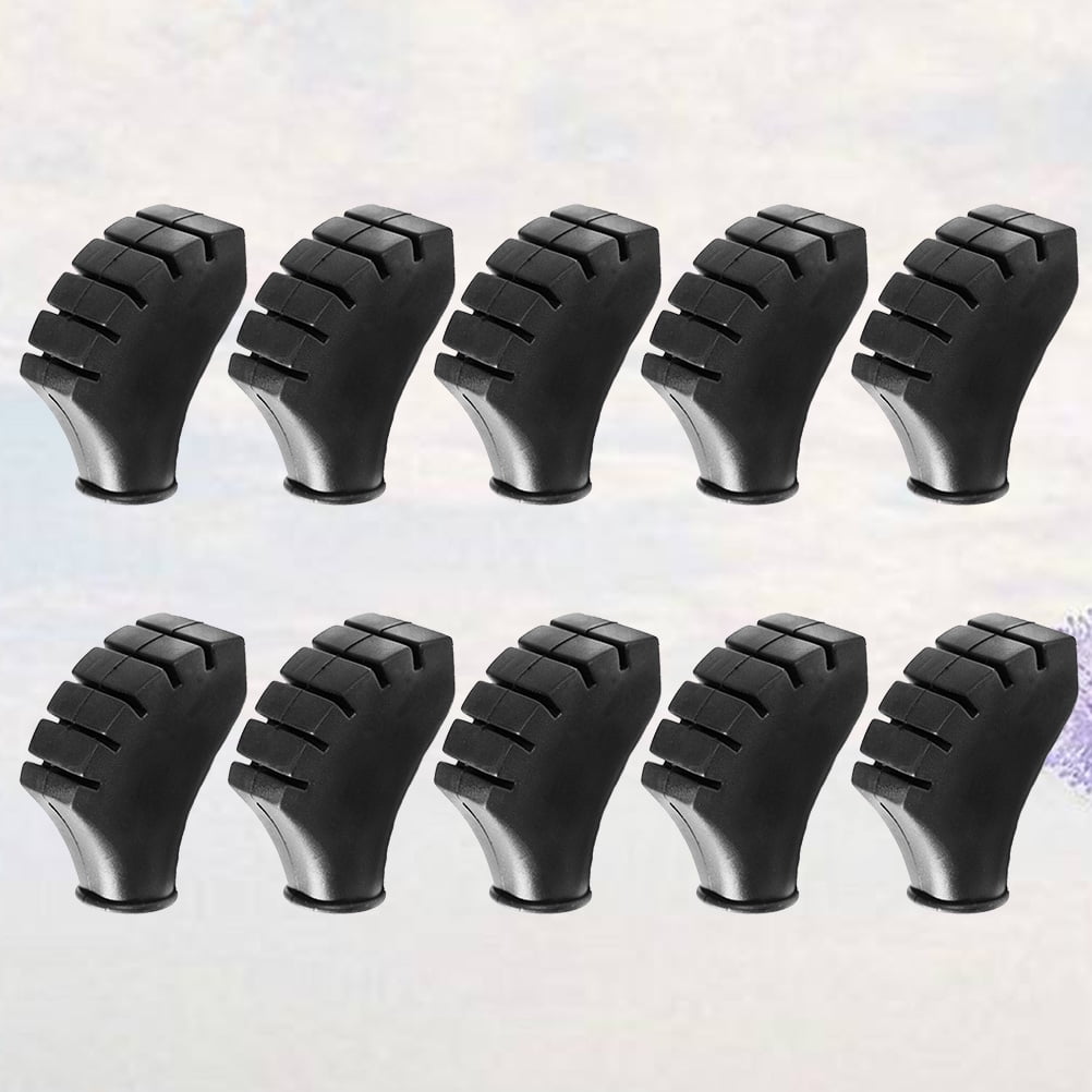 SWETRACE Trekking Pole Foot Cover Walking Pole Tips Black 10PCS 2.2x0.7in