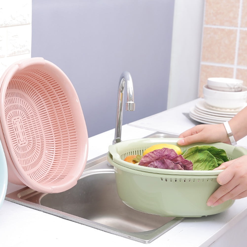 SWETRACE Kitchen Strainer Pink 1Pack 12.6x11.6x4.9in Food-Grade Plastic