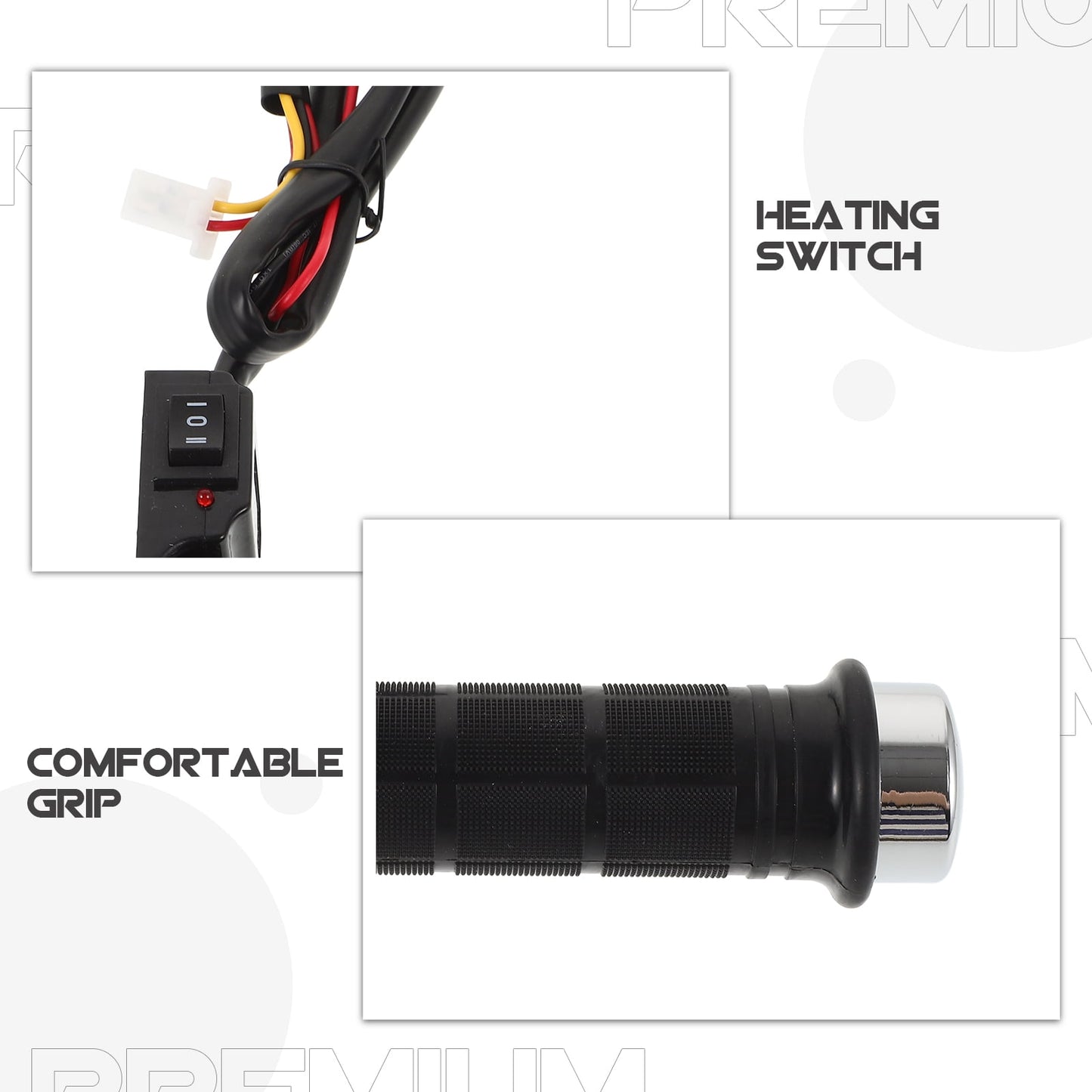 SWETRACE 1 Pair Heated Motorcycle Handlebars 14.00X9.30X4.00cm Rubber Plastic for Cold Weather