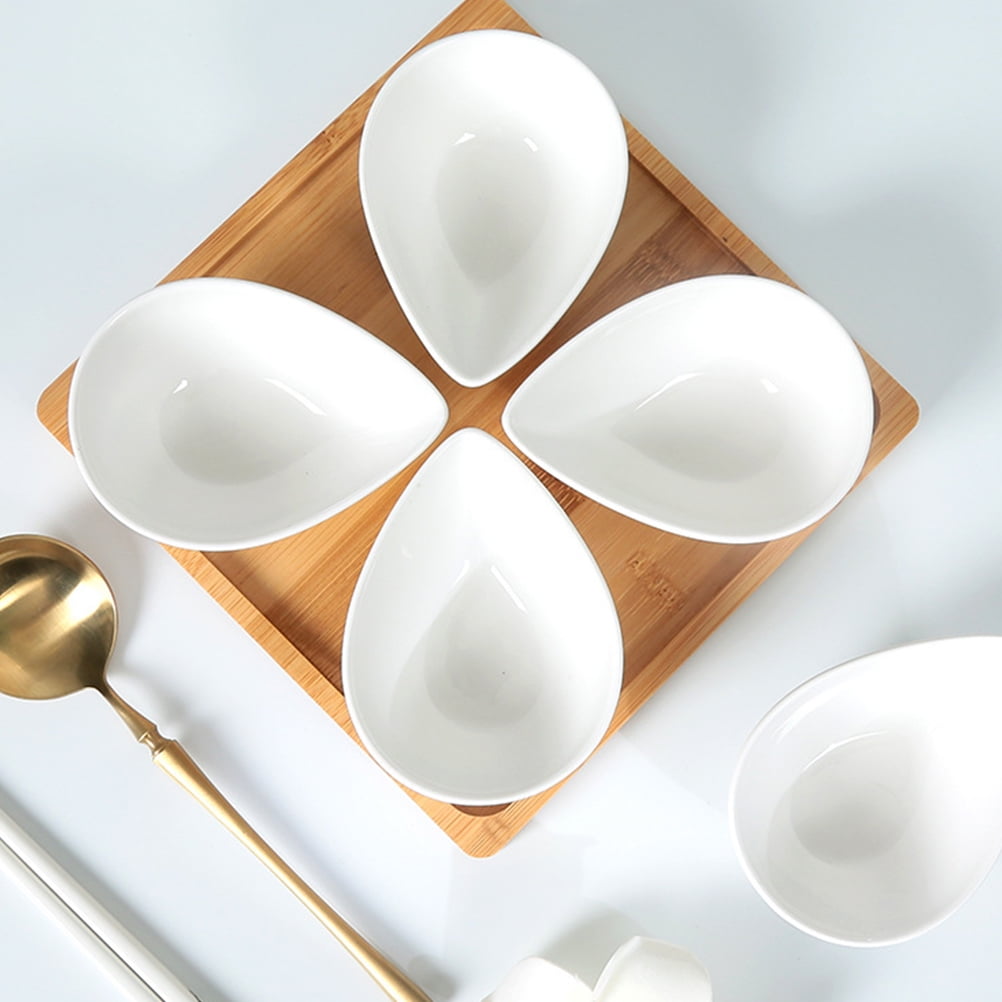 SWETRACE 5Pcs Soy Sauce Bowl Compact Size White for Dining Table Decoration
