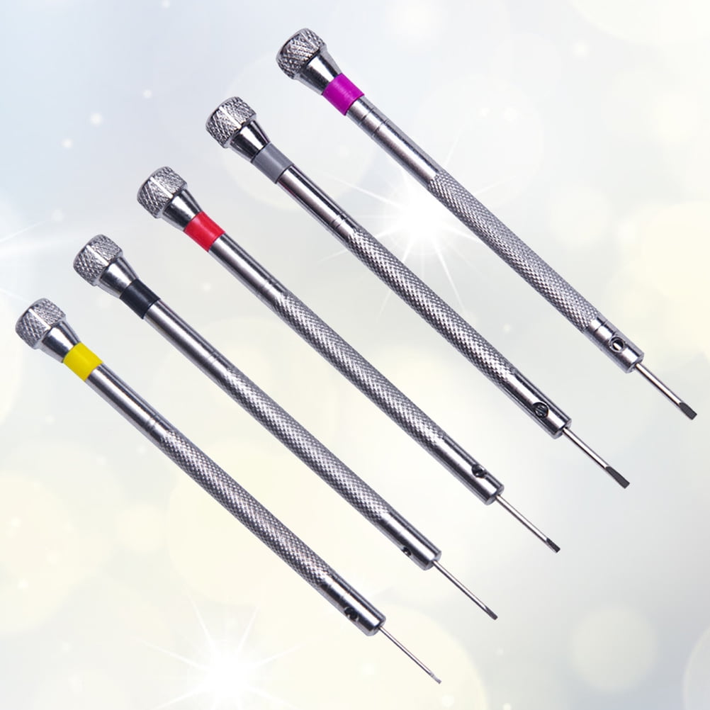 SWETRACE 5Pcs Steel Screwdriver for Watch Repair Eyeglasses Repair Compact Size 9x0.8cm
