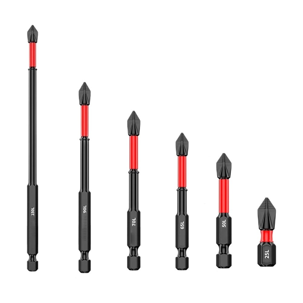 2/6Pcs 25-150Mm Non-Slip Screwdriver Bits Ph2 Magnetic Batch Cross Screw Electric Tips Head Cross Screwdriver Drill Bit Tool Set 2Pcs 25Mm Smile Home 2Pcs 65Mm