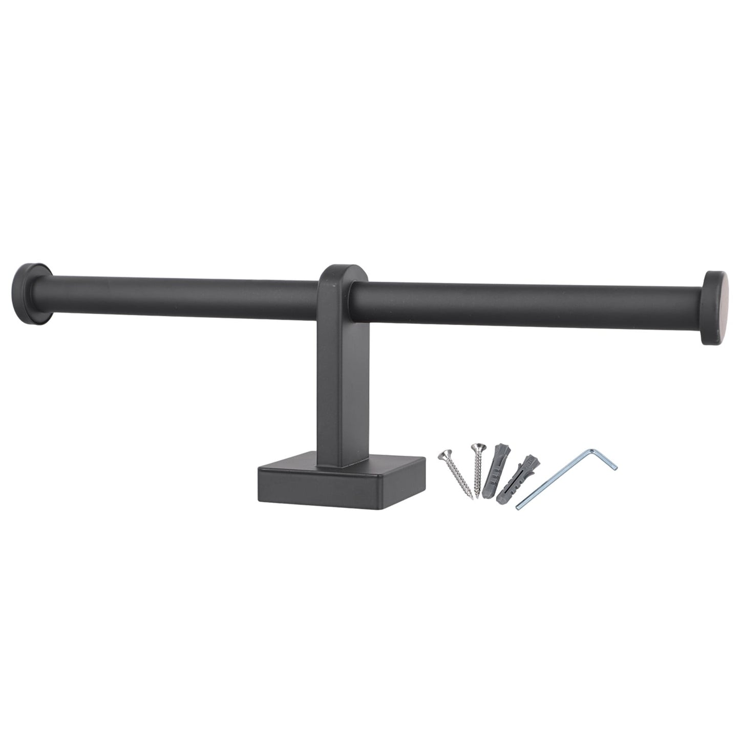 Stainless Steel Toilet Roll Holder Double Ring Toilet Paper Holder Wall Black Smile Home