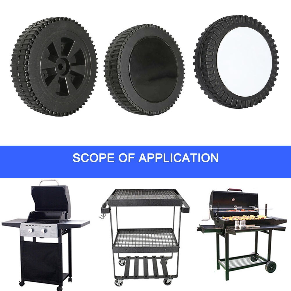 2Pcs Grill Wheel 6 Inch Bbq Grill Wheel Plastic Grill Wheel Replacement 5.98 X 1.57 X 0.41 Diameter Outdoor Cooking Parts C