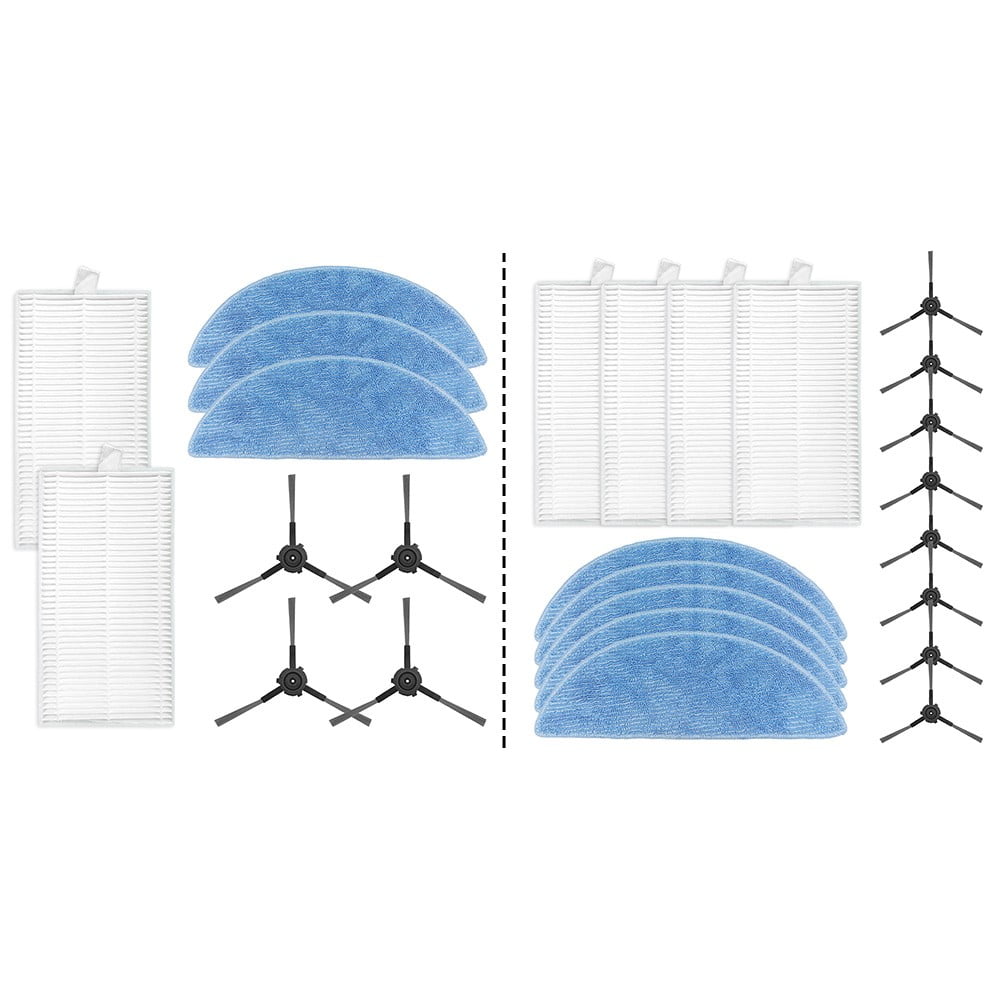 Ecovacs Y1 Pro Robot Vacuum Cleaner Replacement Parts Kit With 4 Filters 5 Mop Cloths 8 Side Brushes For Yeedi Y1 Pro Accessories A