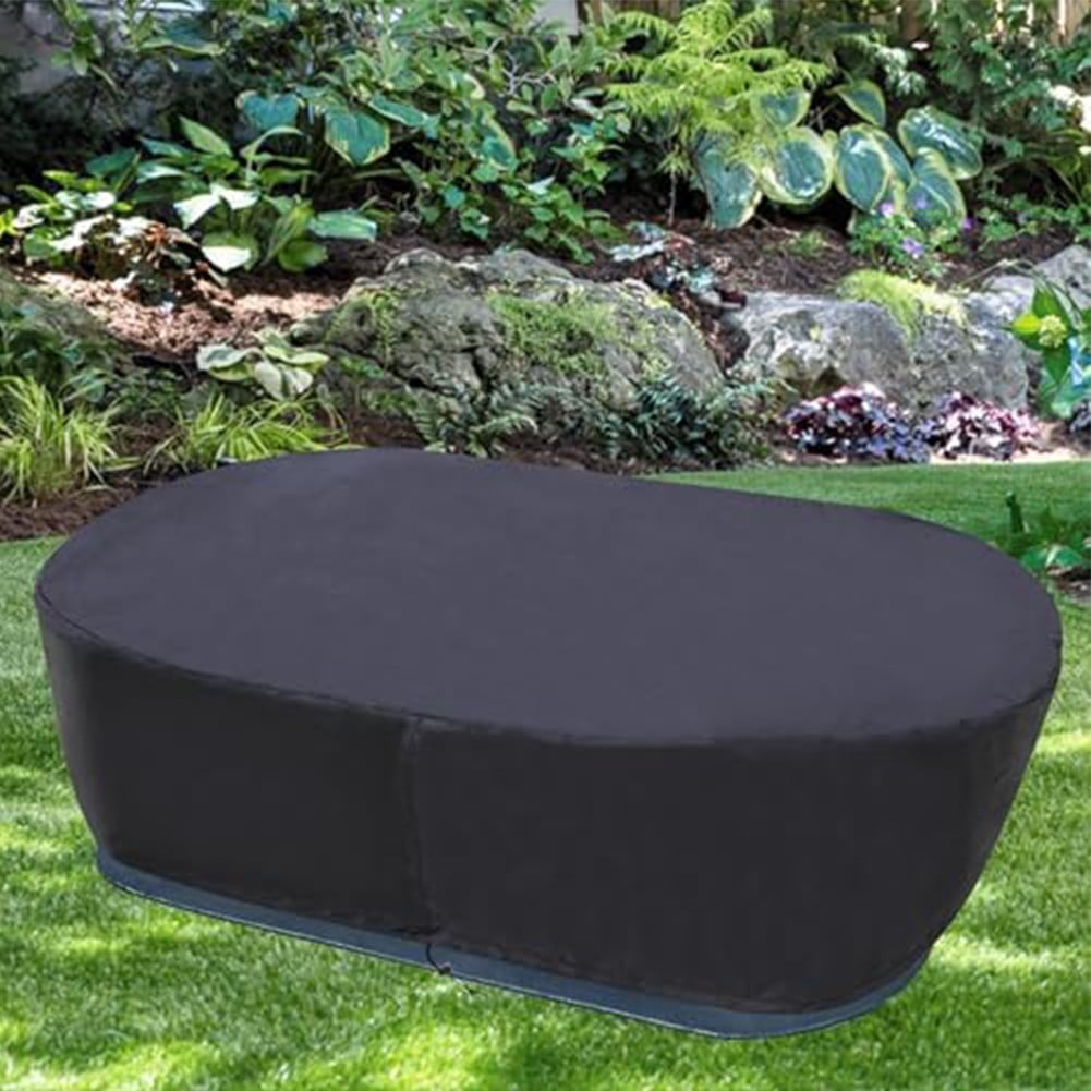 210D Oxford Fabric Stock Tank Cover Oval Ice Bath Cover Gallon Basin Waterproof Drawstring Pool Protector 50Gallon 300 gal