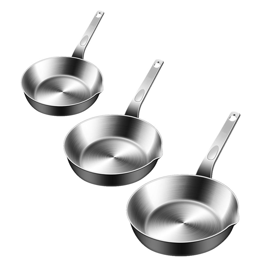 Compact Stainless Steel Sauce Pan Mini Egg Skillet for Easy Cooking and Pouring Suitable for Gas and Induction Stoves S M