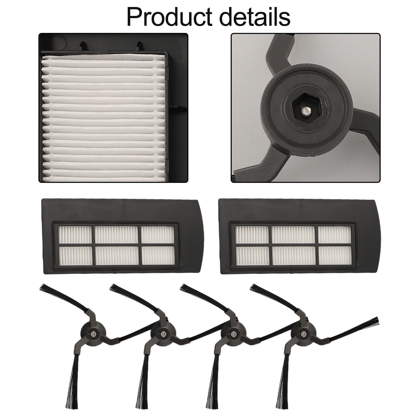 Long lasting Filters and Side Brushes Set for eufy Clean X9 Pro Vacuum Cleaner