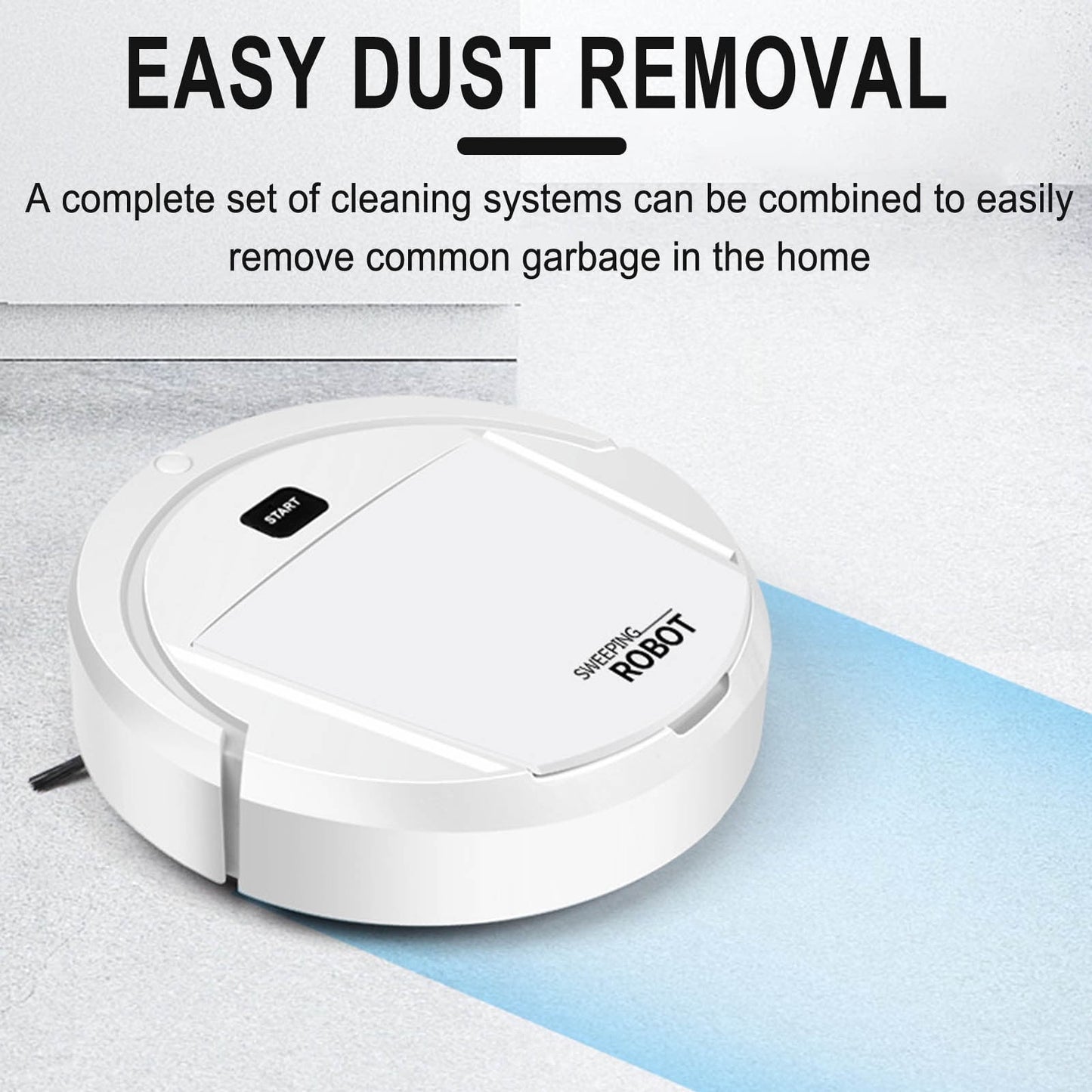 Robot Vacuum Cleaner, 4 in 1 Ultra Thin Low Operation Intelligent Sweeping Mopping Robot,for Hard Floor, Pet Hair and Low-Piled Carpet,Quiet,Integral Memory Multiple Cleaning Modes Vacuum White