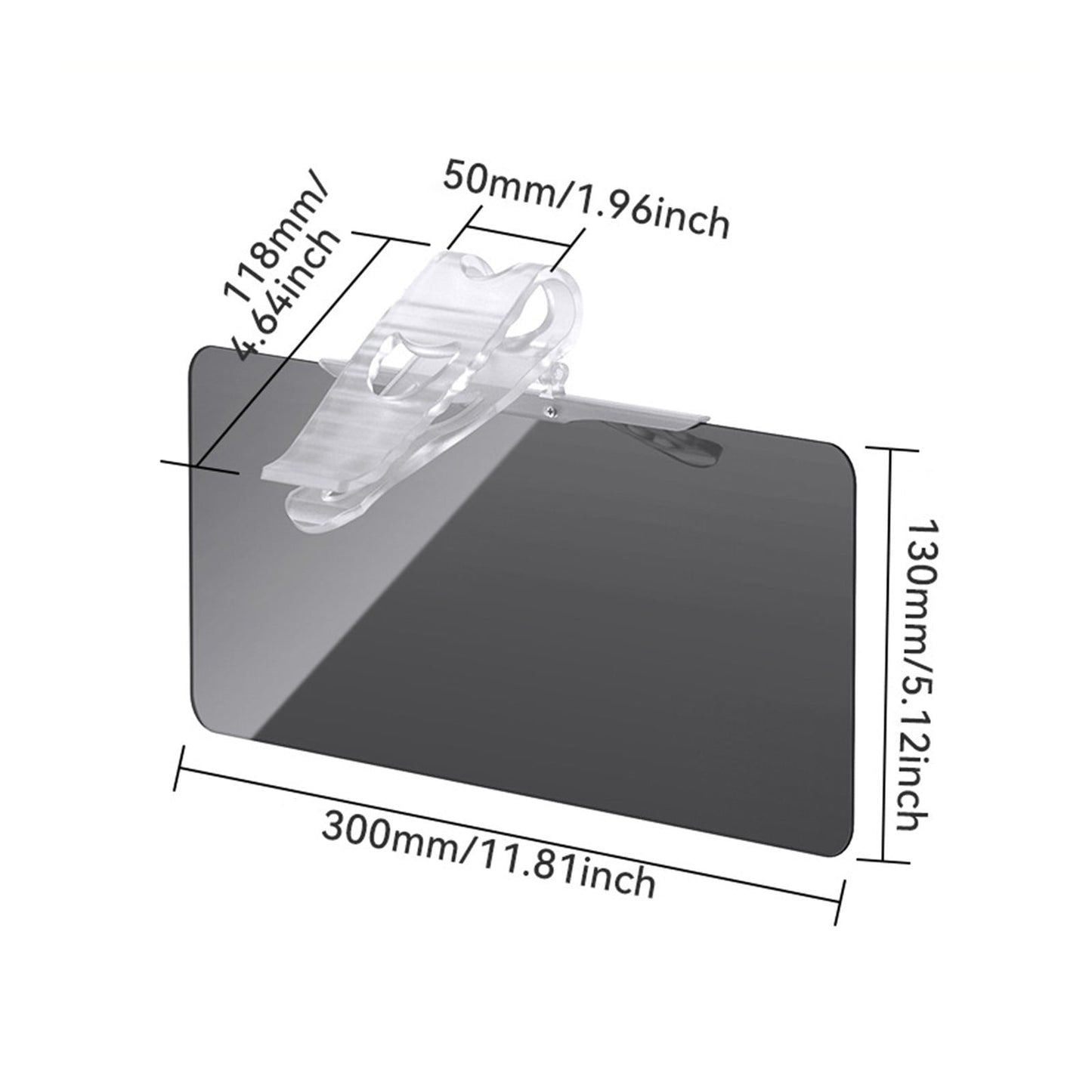 Sun Visor Extender for Cars - Universal Car Visor Extension, UV400 Sun Blocker, Anti-Glare Visor Clip, 11.8x5.12in, Adjustable Car Sun Visor for Driving Safety, Fits All Cars and SUVs - Black