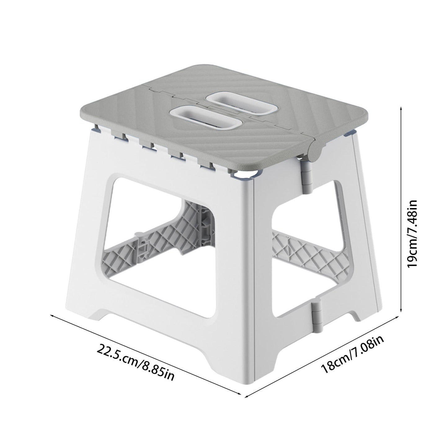 Non-Slip Folding Step Stools - 9x7in Shower Stool for Shaving Legs, Stool Foldable, Foot Stool, Holds Up to 300 lbs - Lightweight Plastic Foldable Step Stool, Low Stool Outdoor Camping Home Gray