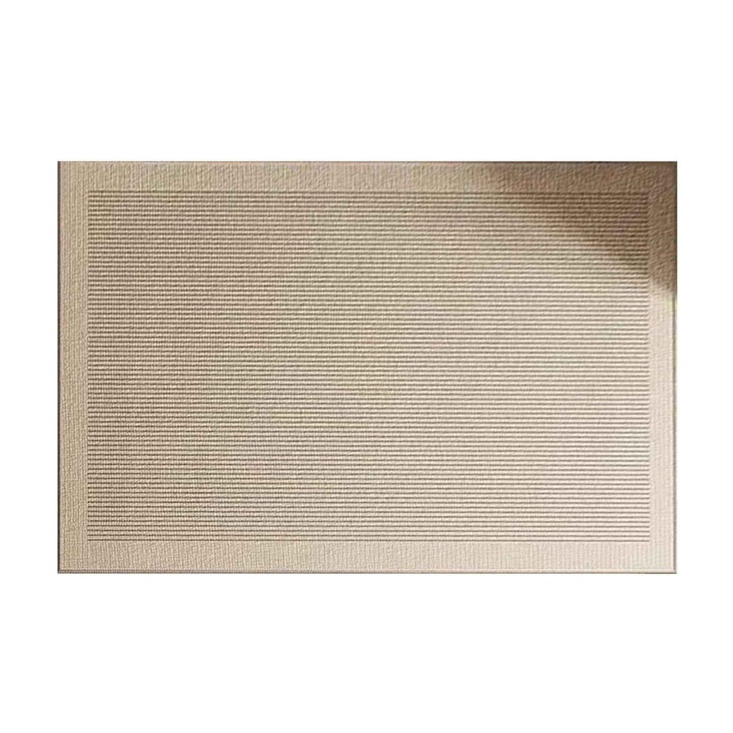 Ultra Thin Door Mat Indoor Enrance,Thin Door Mats for Inside Entry,Non-Slip Rubber Backing Entryway Rug,Absorbent Washable Floor mats for Bathroom,Striped Carpet Bedroom Carpet 23.6x15.7in Beige