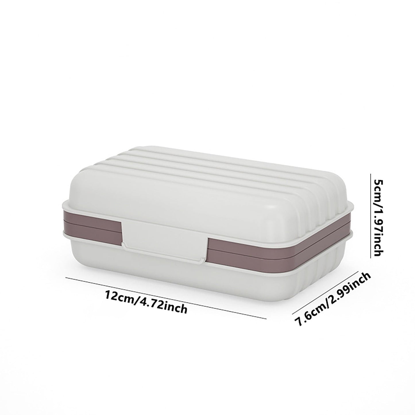 Bar Soap Holder Dish 1 Pack for Shower, Travel Soap Case with Lid for Gym, Camping Essentials, Travel Size Toiletries, Portable, Leakproof 4.72" x 2.99" x 1.97" White