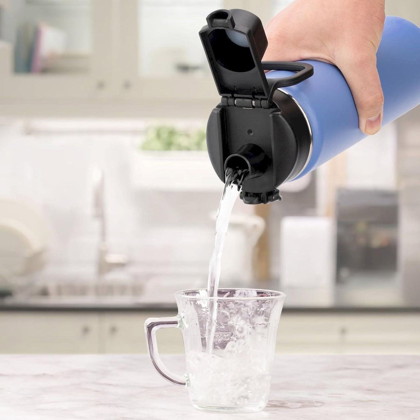 CGZQFEI Universal Water Bottle Lid Replacement - Black Nozzle Fit 12-42oz Stainless/Plastic Bottles (Leakproof Drinking Spout Design) Black