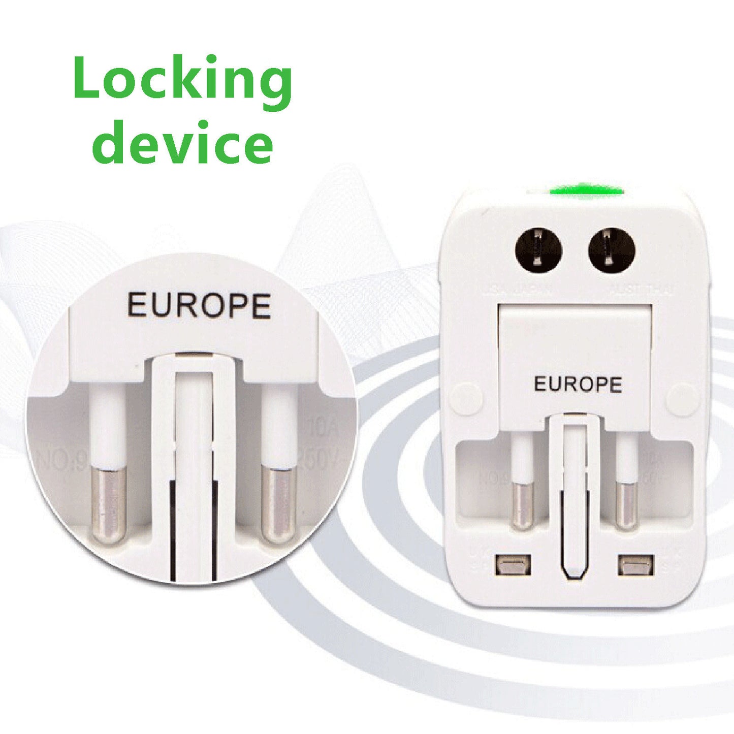 World Power Plug Adapter, 4 in 1 Universal International All in One Travel Adaptor, Portable Wall Charger Converter, Wall AC Power Plug Adapter for USA EU AUS Cell Phone Laptop