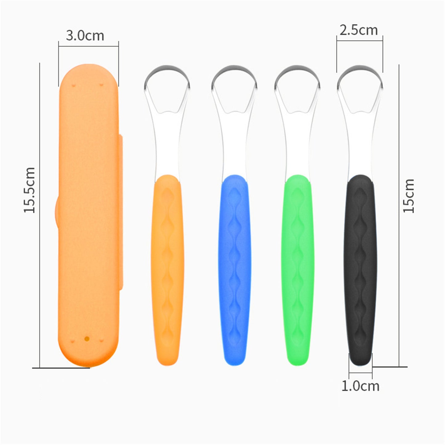 Tongue Scraper Cleaner 100% BPA Free Tongue Scrapers with Soft Handle for Adults, Kids, Healthy Oral Care, Easy to Use, Help Fight Bad Breath,with A Portable Travel Case-Black Black 1.18*0.98*6.1inch 1Pcs