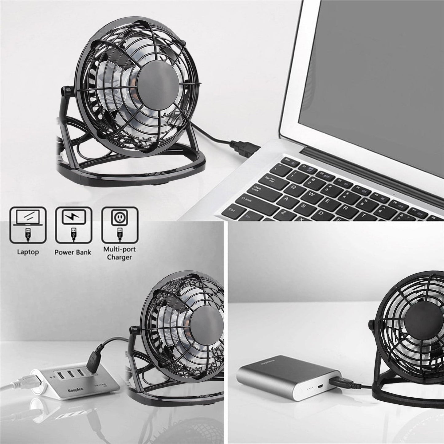 4 Inch USB Desk Fan Portable Mini Personal Cooling Fan for Office Dorm Computer Table Quiet Operation 3 Speed Adjustable Clip On Design Battery or Plug In,Up to 60% OFF