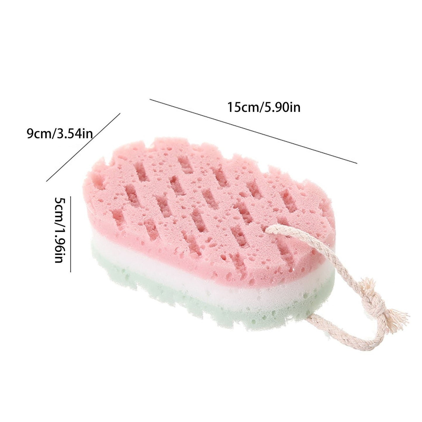 Cleansing loofah Bath Sponge, Magic Exfoliating Bath Sponge, Shower deep exfoliating Sponge, Rich Foam Bath Sponge, 3-Pack Large Size, 5.9x3.54x1.96 5.9" x 3.54" x 1.96" Pink